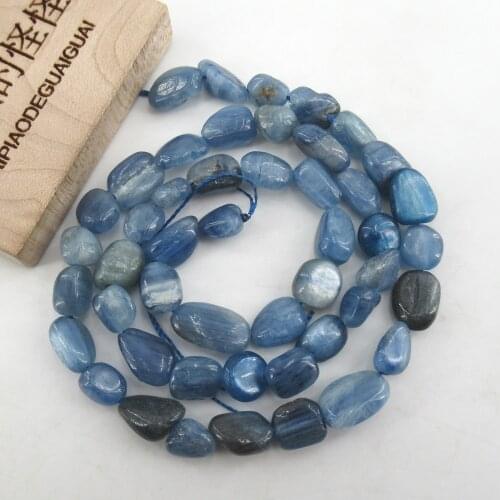 APDGG Natural Blue Kyanite Beads Nugget Freeform Real Gems Stone 15" Strand Jewelry Making DIY