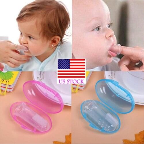 Kids Baby Infant Soft Silicone Finger Toothbrush Teeth Rubber Massager Brush