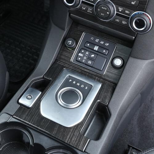 For Land Rover Discovery 4 LR4 Black Wood Chrome Gear Shift Panel Cover Trim Sticker Newest