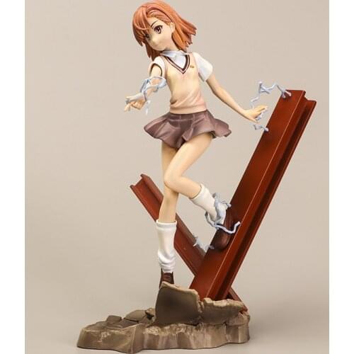 Japanese style Anime Toaru Kagaku No Railgun Action Figure Model Toys Cosplay Mikoto Misaka PVC Doll Toy Gift 25cm