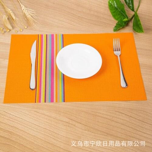 PVC mat Color New Stripe mat antiskid coaster durable mat environment friendly mat kitchen table coasters