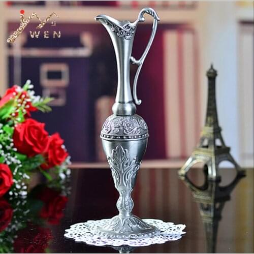 IMUWEN New Arrival Selling Hot Pewter Plated Metal Flower Vase For Home Decoration Room Decor
