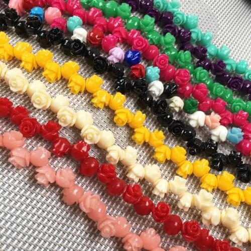 Synthetic Coral engraving Flower shape Punch loose beads isolation bead for Jewelry making DIY necklace bracelet accessories