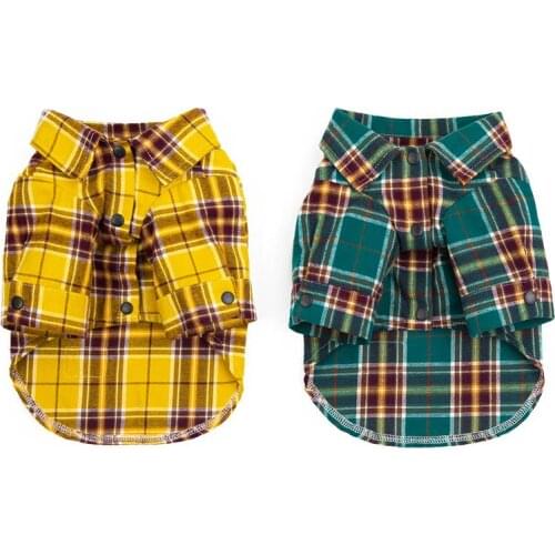 Plaid Dog Clothes Fashion Pets Clothing For Small Medium Dogs Shirt French Bulldog Pet Clothes For Dogs Cotton Puppy Clothing