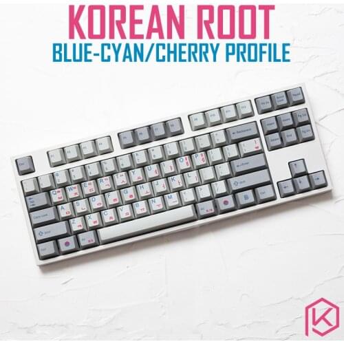 Kprepublic 139 Korea Korean root font language letter Cherry profile blue cyan Dye Sub Keycap PBT gh60 xd60 xd84 tada68 87 104