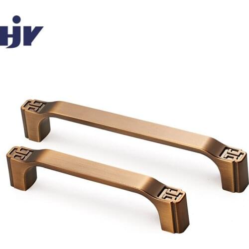 HJY Retro Kitchen Cabinet Handles Drawer Handles Vintage Furniture Knobs Cupboard Door Pulls European Zinc Alloy Hardware Z524