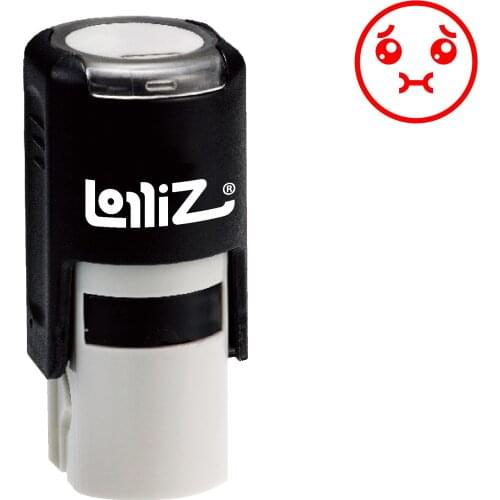 LolliZ "Sick/Almost Throwing Up" Pre-Inked Rubber Stamp - Wide-Eye Expression Series