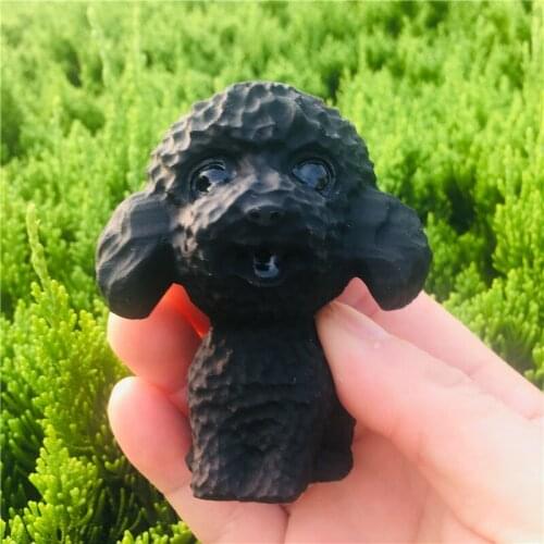 Natural obsidian quartz dog hand-carved crystal polishing stone healing stone DIY home deco