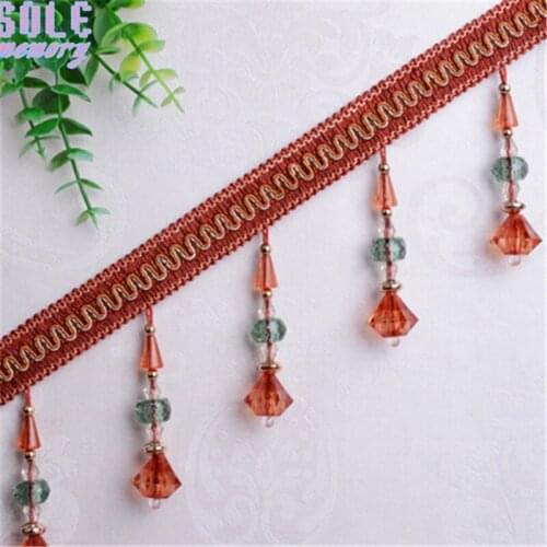 NEW 12M Crystal beads Curtain Trims Lace Tassels Curtain Hanging Ball Tie Back Straps Holders Accessories Home Decoration