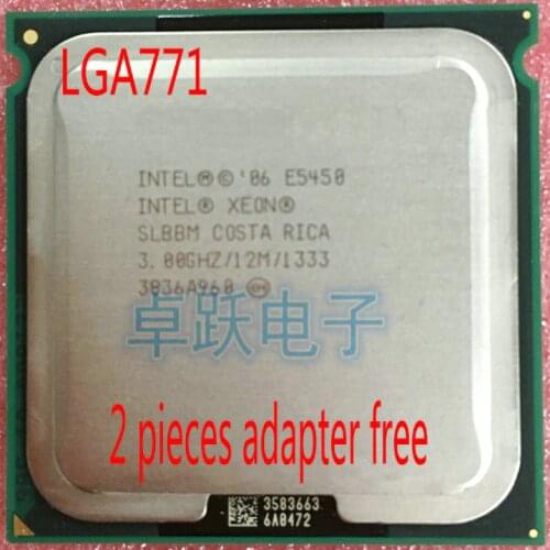 Original Intel Xeon E5450 3.0GHz/12M/1333 Processor close to LGA771 Core 2 Quad Q9650 CPU (Give Two 771 to 775 Adapters)