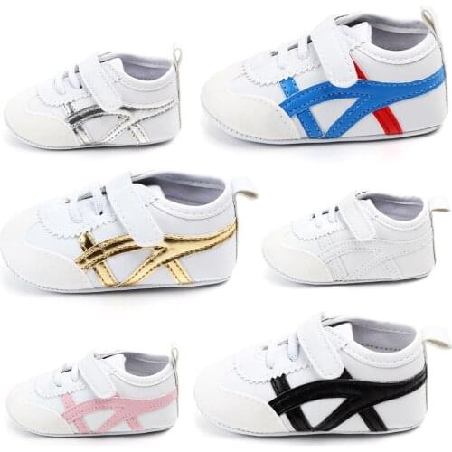 Autumn baby Boys Girls Sneakers Pu Sports toddler shoes soft bottom baby casual shoes non-slip breathable white First walkers