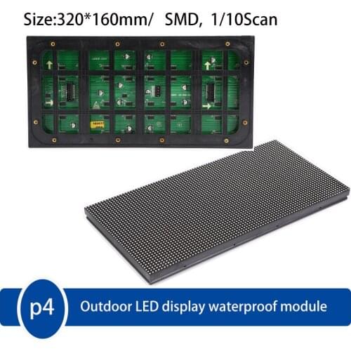 P4 Outdoor 320*160mm Full Color LED Screen Module 1/10Scan 80*40 pixels SMD2525 Outdoor Waterproof LED Display Module,LED Panel