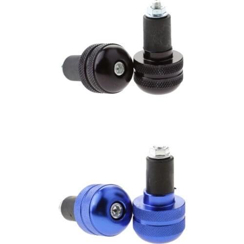 Pair Black+ Blue Scooter Sliders Handle Bar Ends Caps Plugs for Honda
