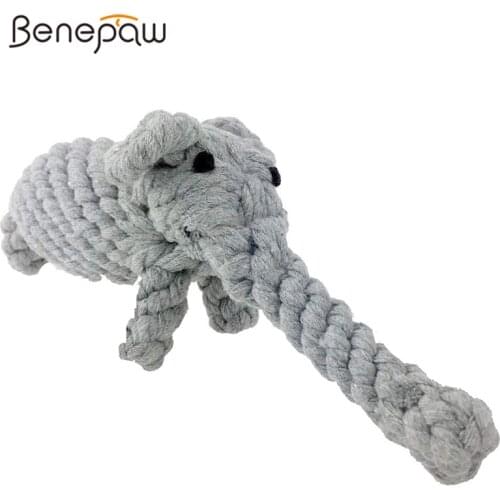 Benepaw Durable Elephant Design Dog Rope Toy Environmentally-Friendly Cotton Tug Of War Puppy Pet Chew Toys Toss Teeth Cleaning