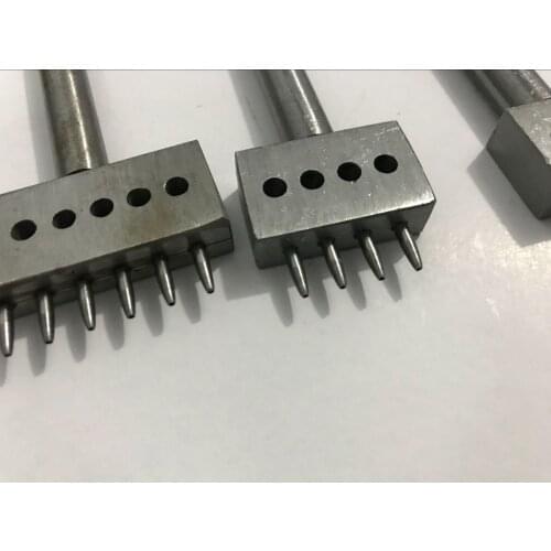 Row Hole Punching for Leather Craft Stitching, Leather Sewing Hole Maker 2/4/6 Prong