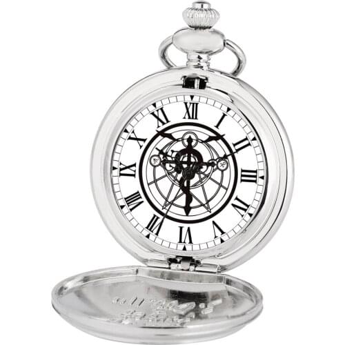 Silver/Bronze Alchemist Display Quartz Necklace Watch Antique Collection Souvenir Clock Gifts Men Women Retro Pendant Watches