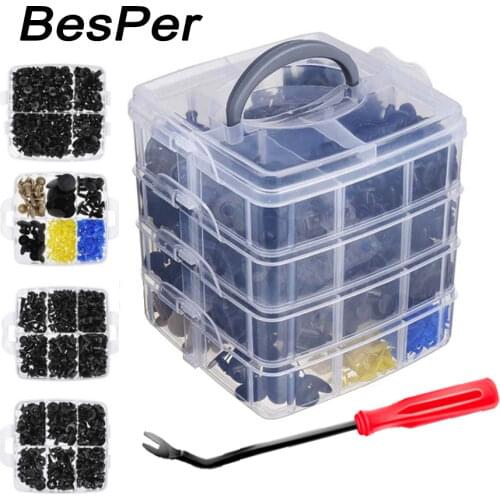 Besper 50-650 Pcs Car Fastener Clip Mixed Auto Body Push Retainer Pin Rivet Bumper Door Trim Panel Assembly Maintenance Parts
