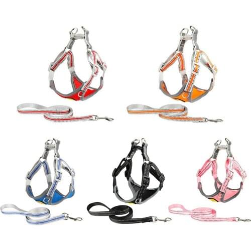 Reflective Pet Dog Harness And Leash Pet Adjustable Vest Walking Lead for Puppy Dog Cat Pet Chihuahua Chest Strap Accessories