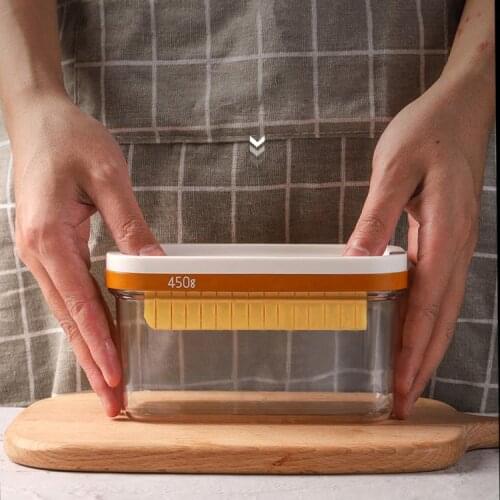 Wonderlife Butter Cheese Slicer Sealed Storage Box 2 in 1 Butter Dish Butter Slicer Cutter with Sealed Lid Butter Keeper Cheese