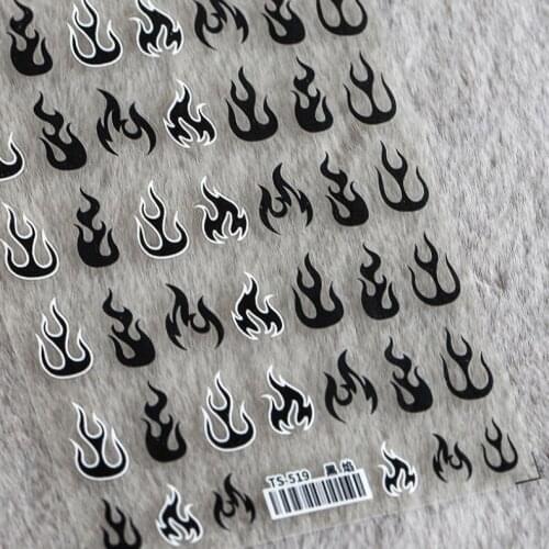 1PC Flame Simple 3D Nail Stickers Gradient Honeycomb Geometric Transfer Water Sliders Manicures Decoration