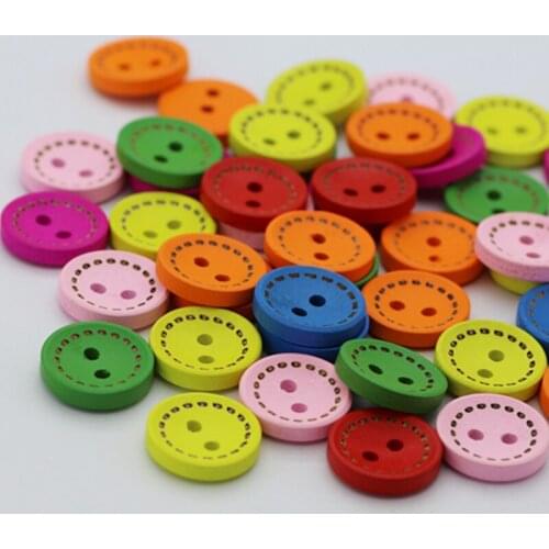 100pcs/lot Colorful Vintage Wooden Buttons Bulk Child Toy Crafts Accessories Wood Sewing Buttons Wood Craft MS 007