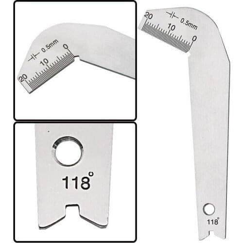 118 Degree Drill Bits Angle Gage Grinding Center Gauge Sharpening Tool Drill Template Gauge Measuring Gauging Steel Corner