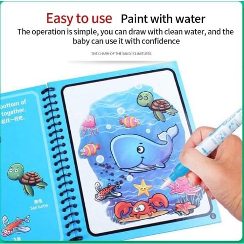 Childrens Educational Toys Reusable Coloring Book Magic Water Picture Book Childrens Sensory Early Education Toy Birthday Gift