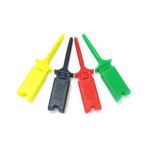 20pcs/lot 50mm Test Clip Logic Analyzer Test Hook Flat Test Wire Clip Color Red/Yellow/Black/Green