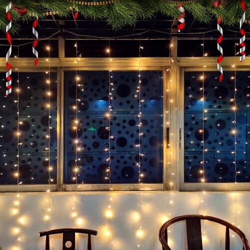 3 Meters LED Bulbs Curtain String Lights 220V Fairy Garland Lamp New Year Holiday Christmas Decorations For Home Bedroom Garden