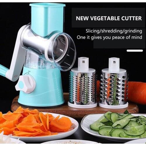 3 In 1 Manual Vegetable Cutter Slicer Multifunctional Round Mandoline Slicer Potato Cheese Kitchen Gadgets Kitchen Accessories