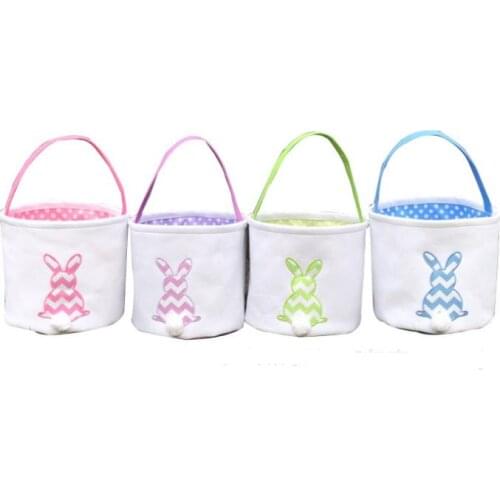 30pcs/lot Easter good quality rabbit basket monogram easter bucket egg bags 4 styles candy bags for children SN3677