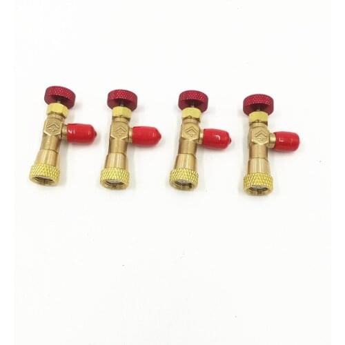 4pcs/lot HS-1221 Air Conditioning Refrigerant Plus Liquid Safety Valve R410A Valve 1/4 "SAE Male To 5/16" SAE Safety Adaptor