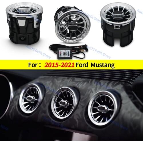 64colors LED Vents Ambient light For Ford Mustang 2015-2021 A/C Dashboard Air Conditioning Turbine Air Outlet Premium neon light