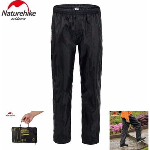 Naturehike Outdoor Camping Hiking double zipper Rain Pants Nylon Waterproof Cycling Pants Fishing Trousers Plus size