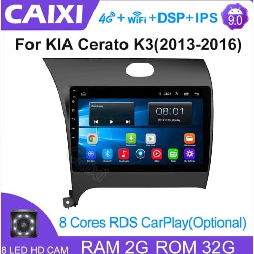CAIXI RAM 2G ROM 32G Car Radio Multimedia Player Android 9.0 car dvd for Kia CERATO K3 FORTE 2013 2014 2015 2016 gps navigation