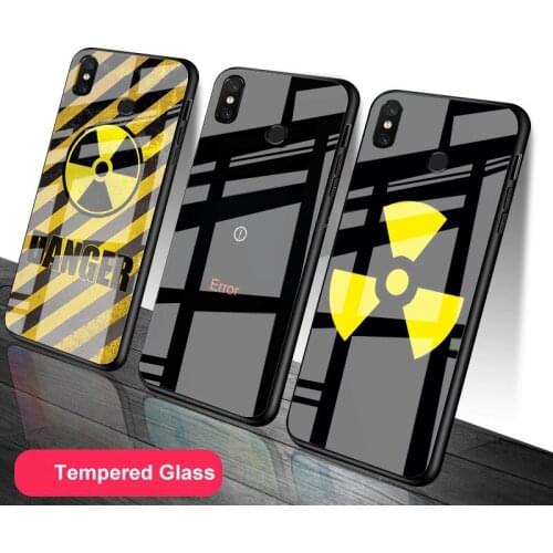 Warning Tempered Glass Phone Case For Redmi Note 5 6 7 8 9 Pro Note8T Note9S Redmi8 9 Cover Shell
