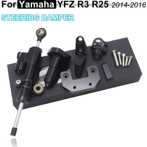 CNC Aluminum Adjustable Motorcycles Steering Stabilize Damper Bracket Mount Kit For YAMAHA YZF R3 YZFR25 MT-03 MT-25