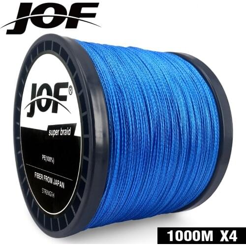 JOF 100M 150M 300M 500M 1000M PE Braided Wire Multifilament Fishing Line 4 Strands Extreme SuperPower
