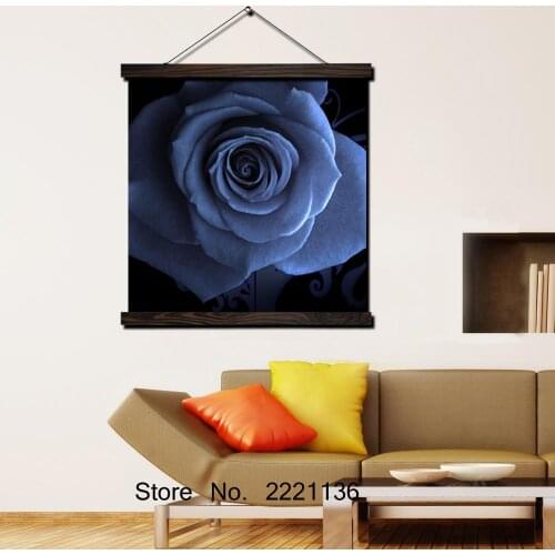 Blue Flower In the Eyes HD Print Scroll Paintings Wall Art Printed Hanging Framed Canvas Painting Modern Home Decoration