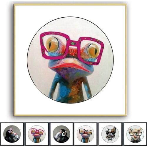 Oil Painting hand painted Cartoon on Canvas Abstract Animal Wall Art for Home Decoration Happy Female frogs NEW 2020033008