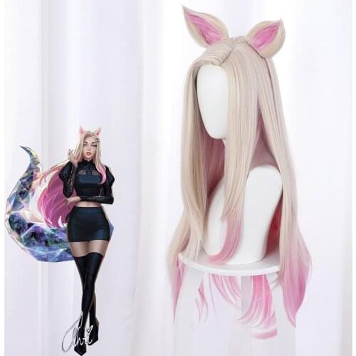 KDA Girl Group Wig League of Legends LOL 2 Dimensions K/DA Group Akali Seraphine Ahri Kaisa Evelynn Cosplay Wigs