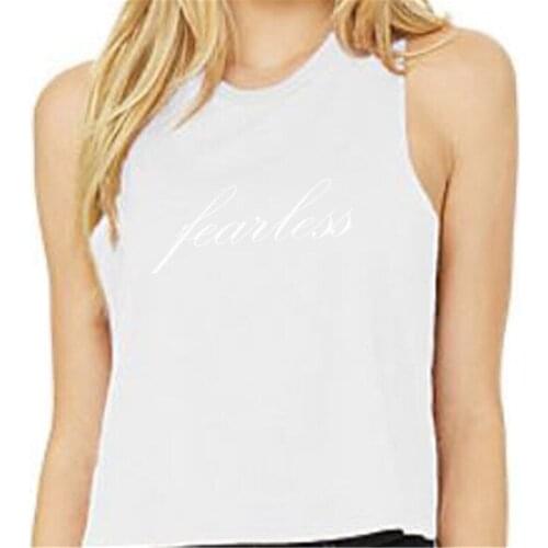 Custom Tank Crop Top Summer Working Tanks Fearless Inspirational Racerback Cropped Tank Motivational Tank Bachelorette Party