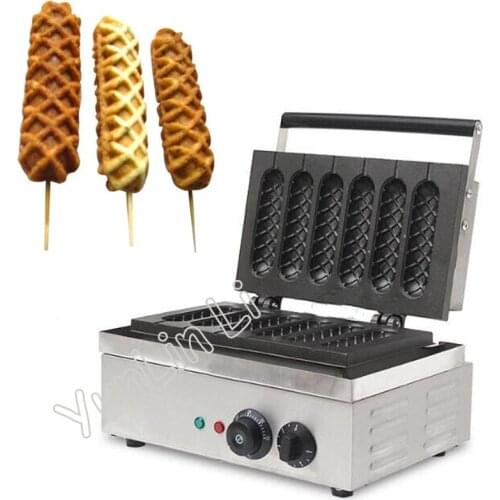 Commercial Hot Dog Baker Corn-shape Cake Making Machine 6 Sticks Waffle Maker Snack Cooking Tool EB-Q1