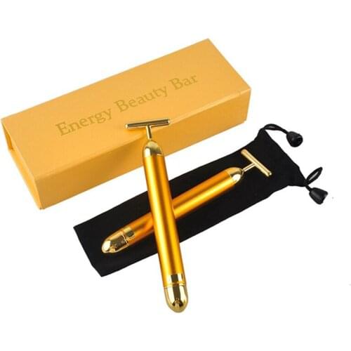 Waterproof lift Beauty Gold Equipment Roller Face 24K Care Pulse Firming Energy Massager Beauty Bar skin Eye Pouch Remover