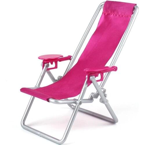 Miniature Folding Plastic Beach Chair Deck Doll House Furniture Garden Accessory Tabletop Ornaments Pretend Play Toy