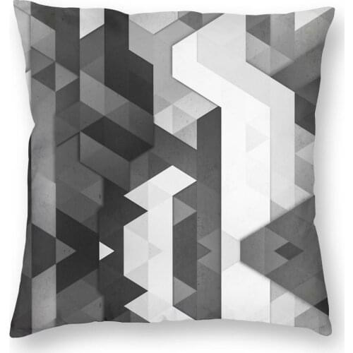 Scope Monochrome Throw Pillow Cover Polyester Throw Pillow Stripes Pattern Geometric Casual Pillowcase