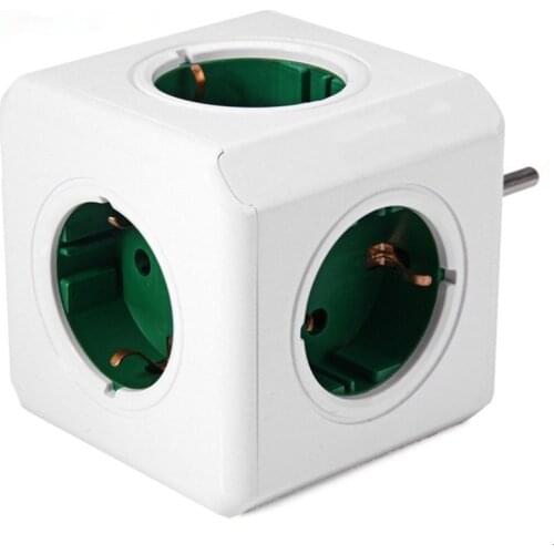 Power Strip EU Plug Adapter Smart Socket Powercube Electric 5 Outlets Extension Multi 3680W Home Travel Charging 16A