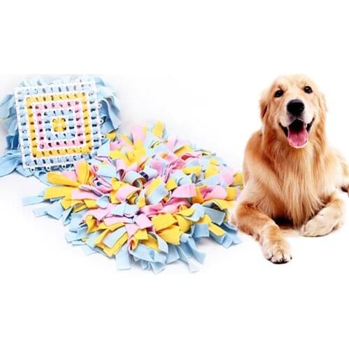 Washable Splicing Dog Puppy Sniffing Training Mat Release Stress Blanket Cushion Color Stitching Clustered Flower-shaped Toy