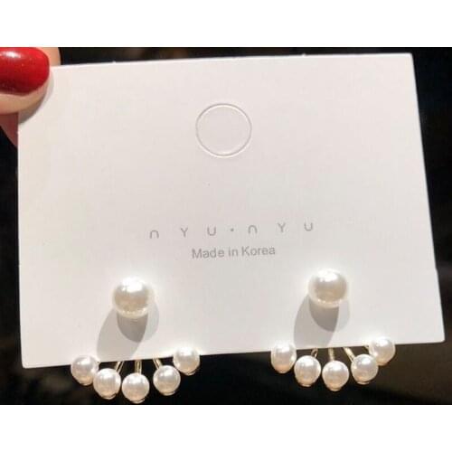 New Simple Geometry Earrings Fashion Temperament Sweet Pearl Flower Earrings Female Jewelry Gifts