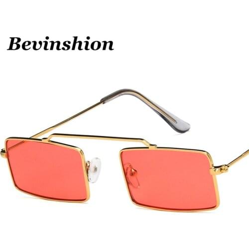 New Brand Designer Small Square Sunglasses Men Glasses Womens Sexy Cool Rectangle Vintage Sun Glasses Female Metal Bridge Retro